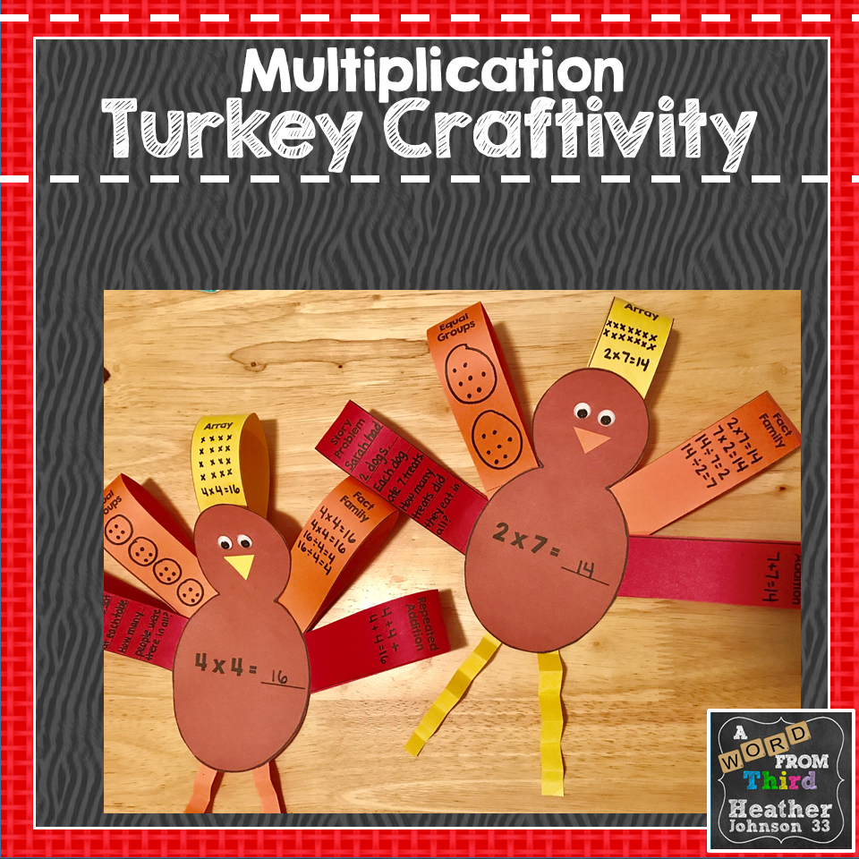 Thanksgiving Multiplication Worksheets Turkey Tie